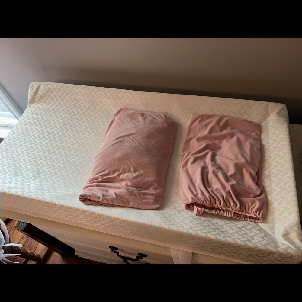Caden Lane Changing Pad Cover & Crib Sheet! pink